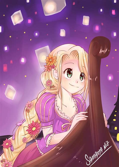 rapunzel fan art|rapunzel anime style.